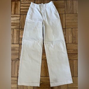 NWOT oak + fort full length twill wide leg pants, size xs